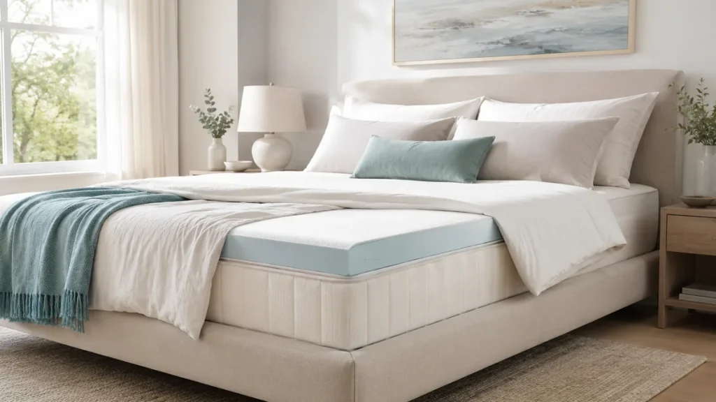 Lit avec surmatelas pour comparer le confort avant achat